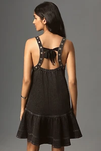 Pilcro Sleeveless V-Neck Studded Mini Dress