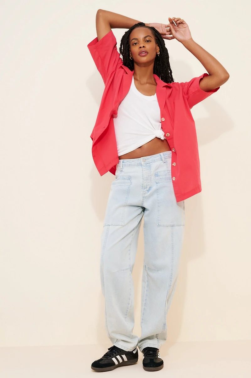 Habitual Seamed Barrel Leg Jeans