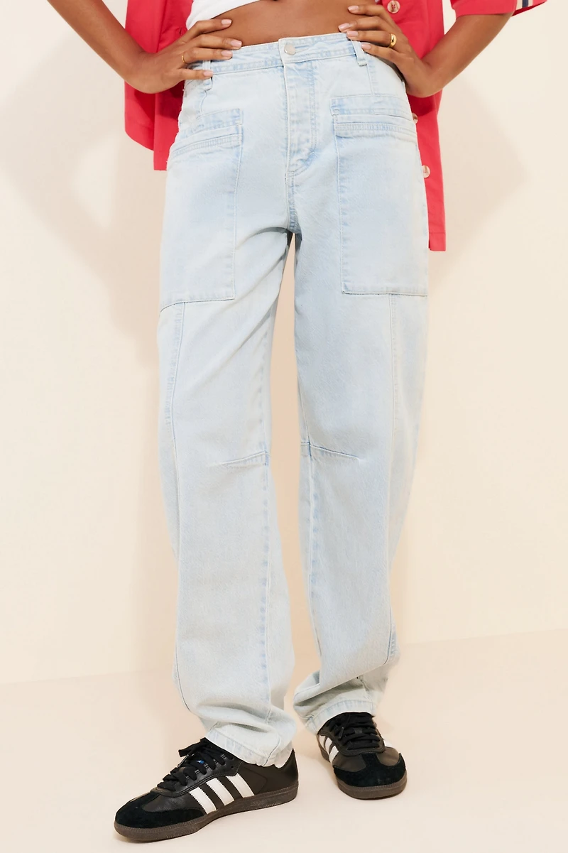 Habitual Seamed Barrel Leg Jeans