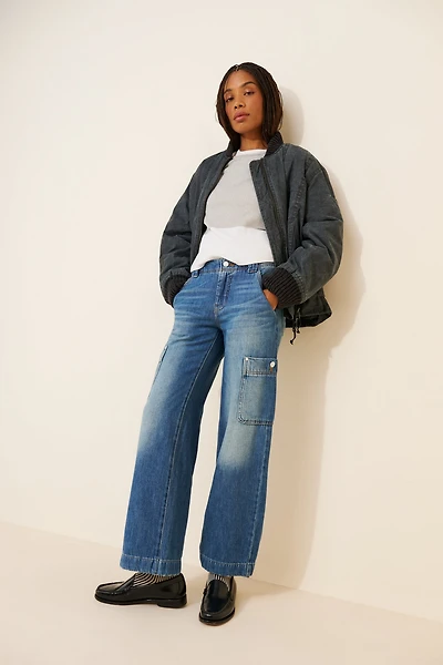 Pilcro Mid-Rise Cargo Jeans