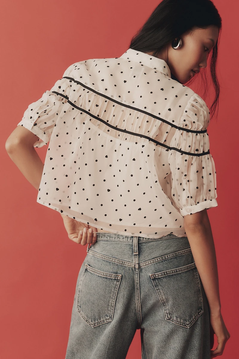 Maeve The Leandra Shirred Yoke Blouse