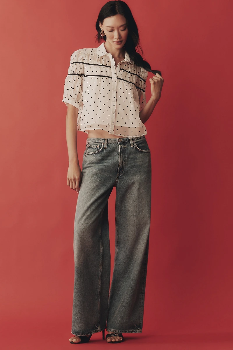 Maeve The Leandra Shirred Yoke Blouse