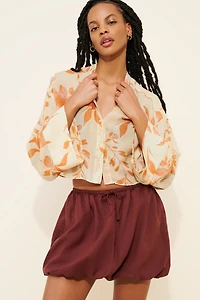 Onia Air Linen Bubble Mini Skirt