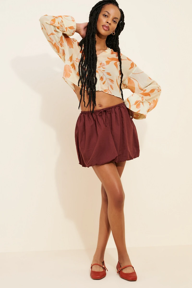 Onia Air Linen Bubble Mini Skirt