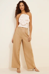 Hutch Flower Linen Blend Tube Top