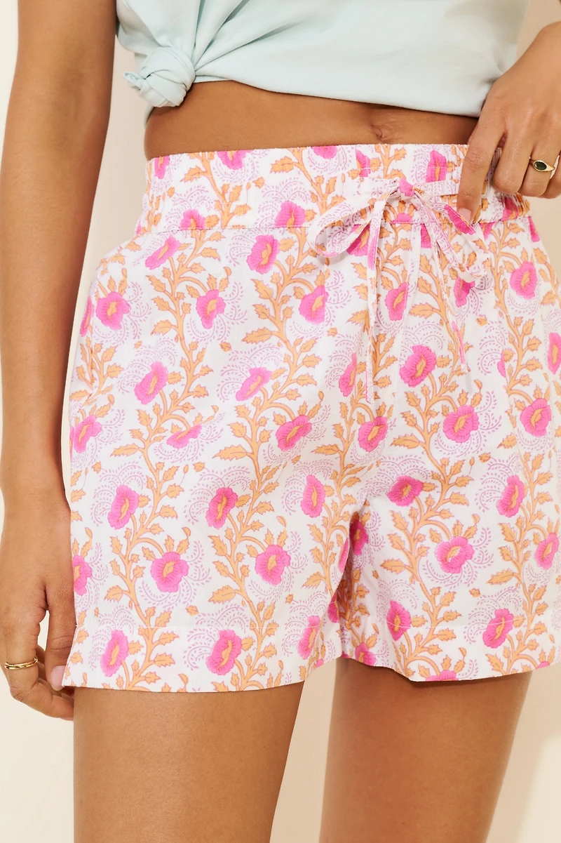 SZ Blockprints Relaxed Drawstring Shorts
