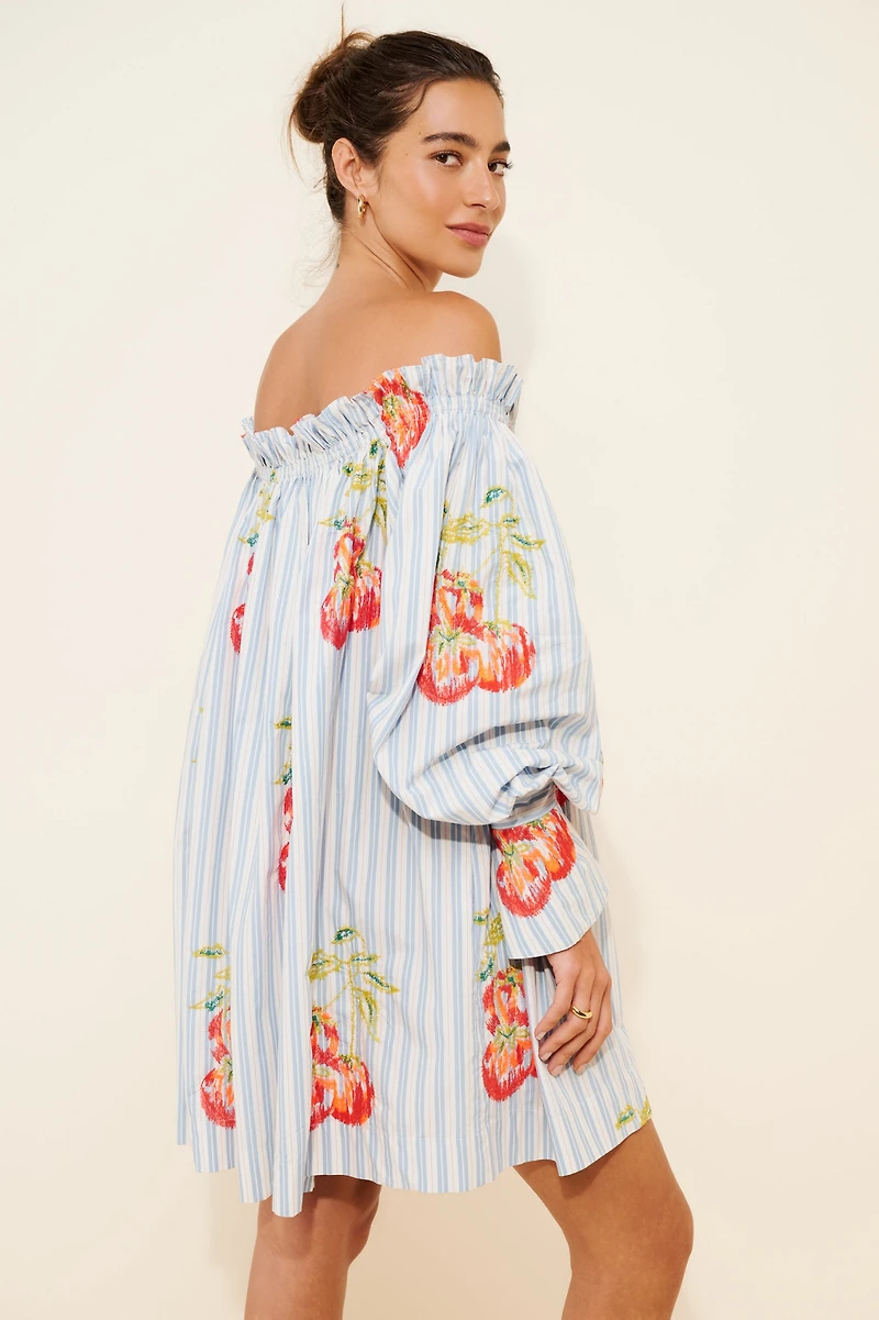 Essentiel Antwerp Embroidered Striped Mini Dress