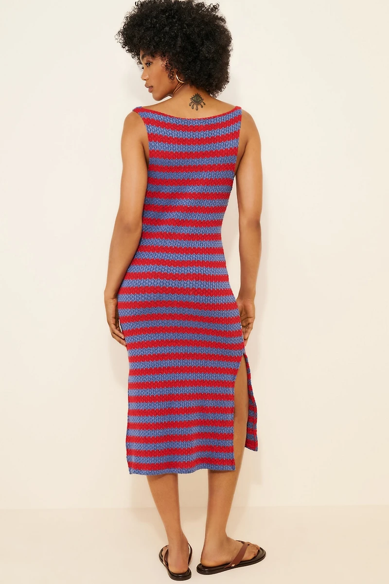 Celandine Stripe Knit Tank Midi Dress
