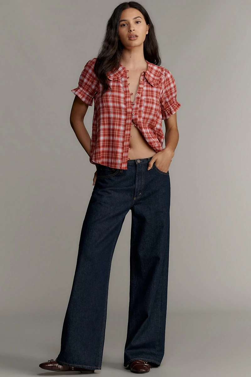 Pilcro The Keira Plaid Blouse