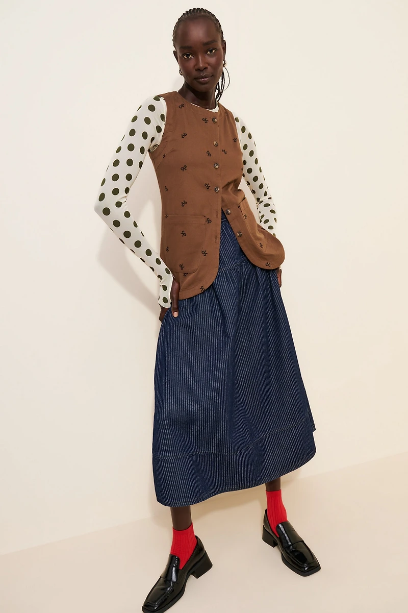 Little Lies Bow Motif Vest