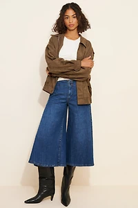 Pilcro Skirty High-Rise Crop Wide-Leg Jeans
