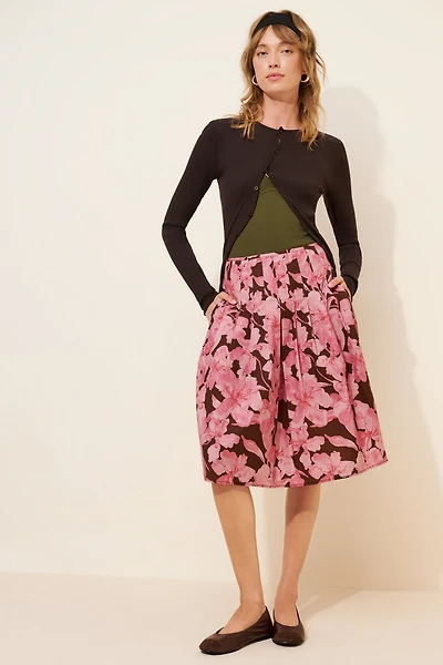 Hutch Full Floral Knee-Length Skirt