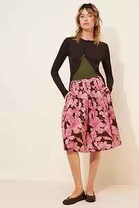 Hutch Full Floral Knee-Length Skirt