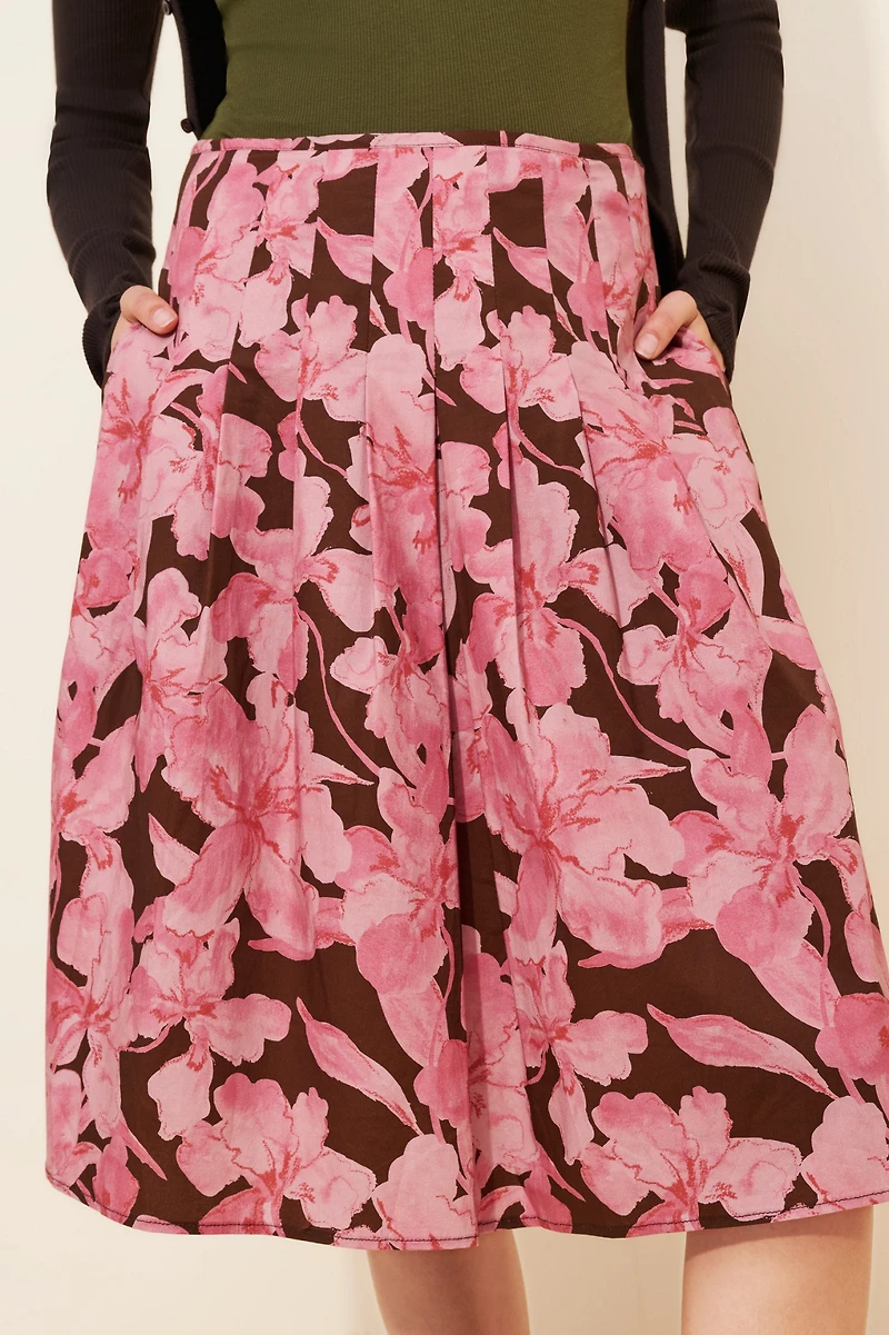 Hutch Full Floral Knee-Length Skirt