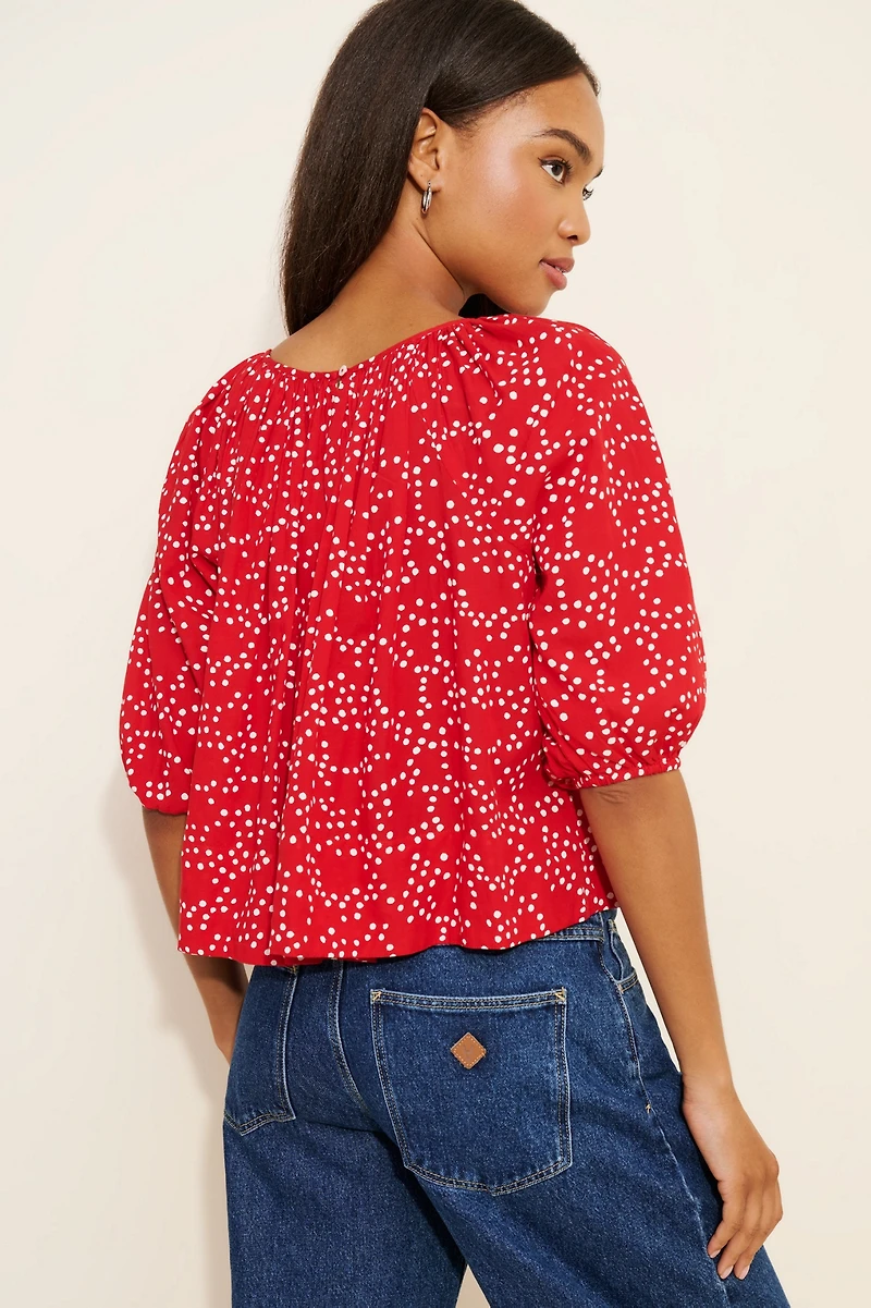 Madewell Shirred Puff-Sleeve Top