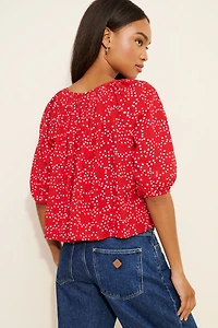 Madewell Shirred Puff-Sleeve Top