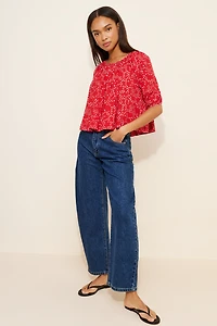 Madewell Shirred Puff-Sleeve Top