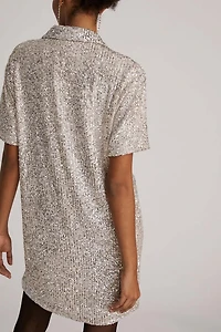 Sunday Brooklyn Sequined Mini Shirtdress