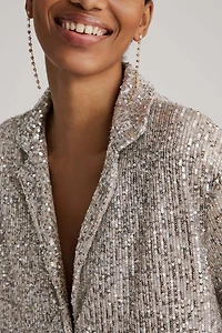 Sunday Brooklyn Sequined Mini Shirtdress