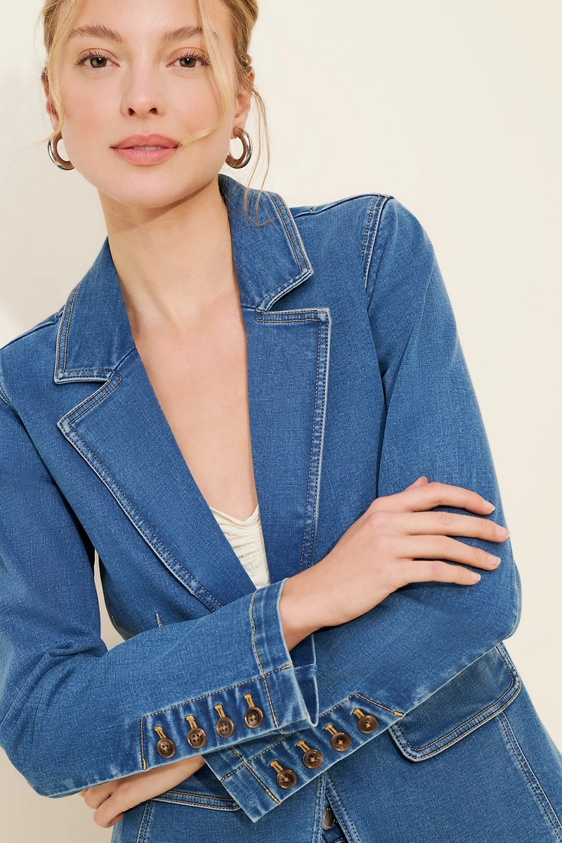 Sanctuary Sculpted Denim Blazer