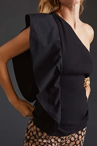 One-Shoulder Ruffled Blouse
