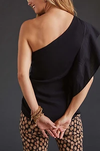 One-Shoulder Ruffled Blouse