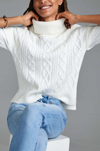 Design History Layered Cable-Knit Sweater Tee