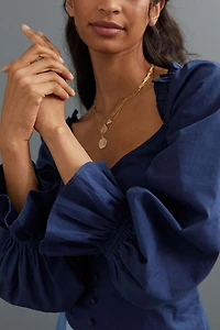 Puff-Sleeved Sweetheart Blouse