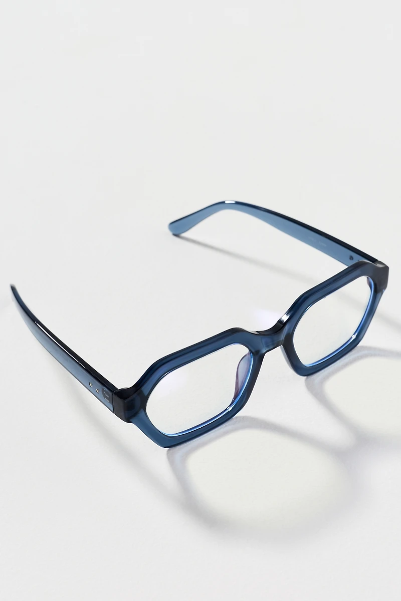 I-SEA Translucent Geometric Blue Light Glasses