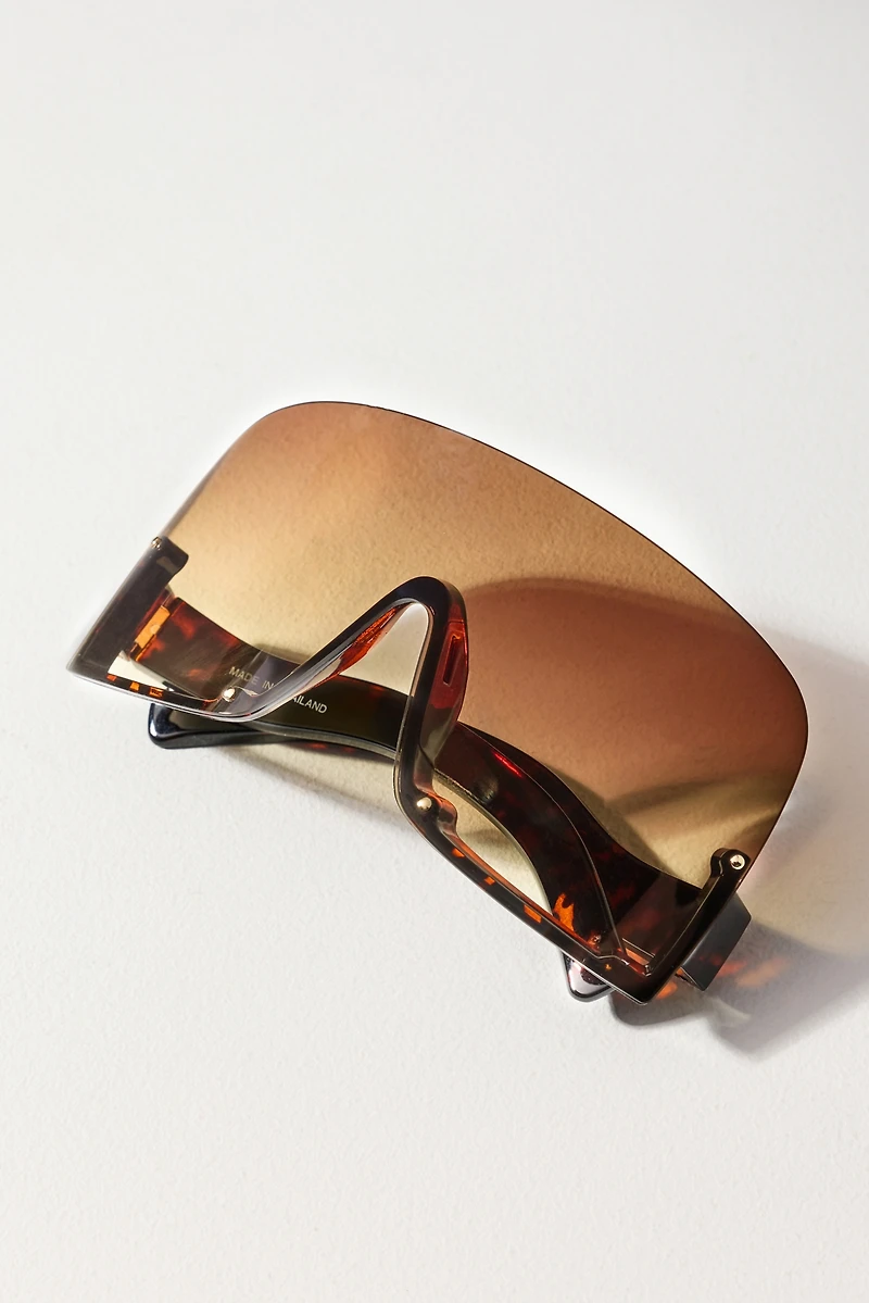Oversized Wraparound Shield Sunglasses