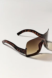 Oversized Wraparound Shield Sunglasses