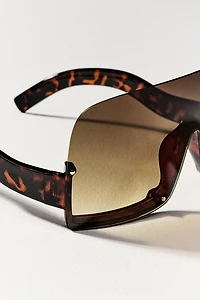 Oversized Wraparound Shield Sunglasses