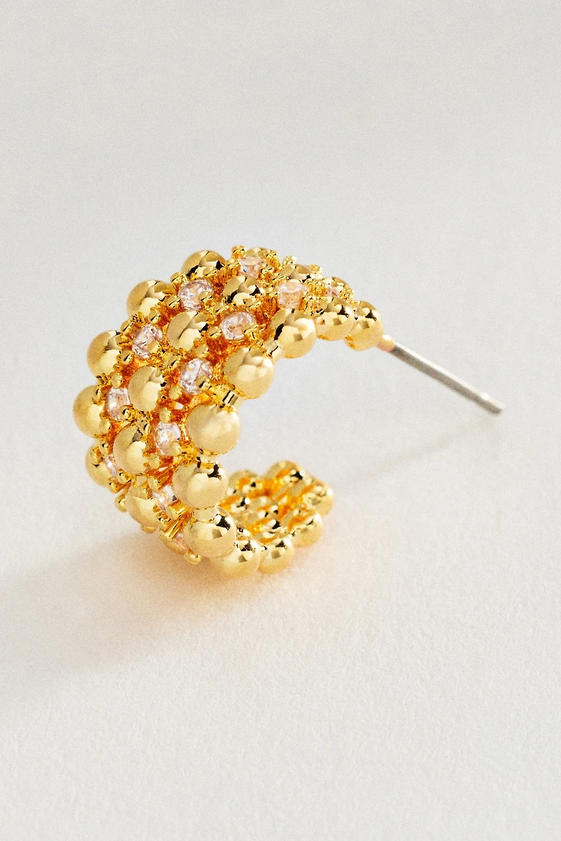 Textured Ball Chain Hoop Earrings