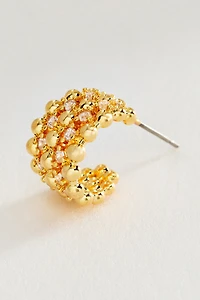 Textured Ball Chain Hoop Earrings
