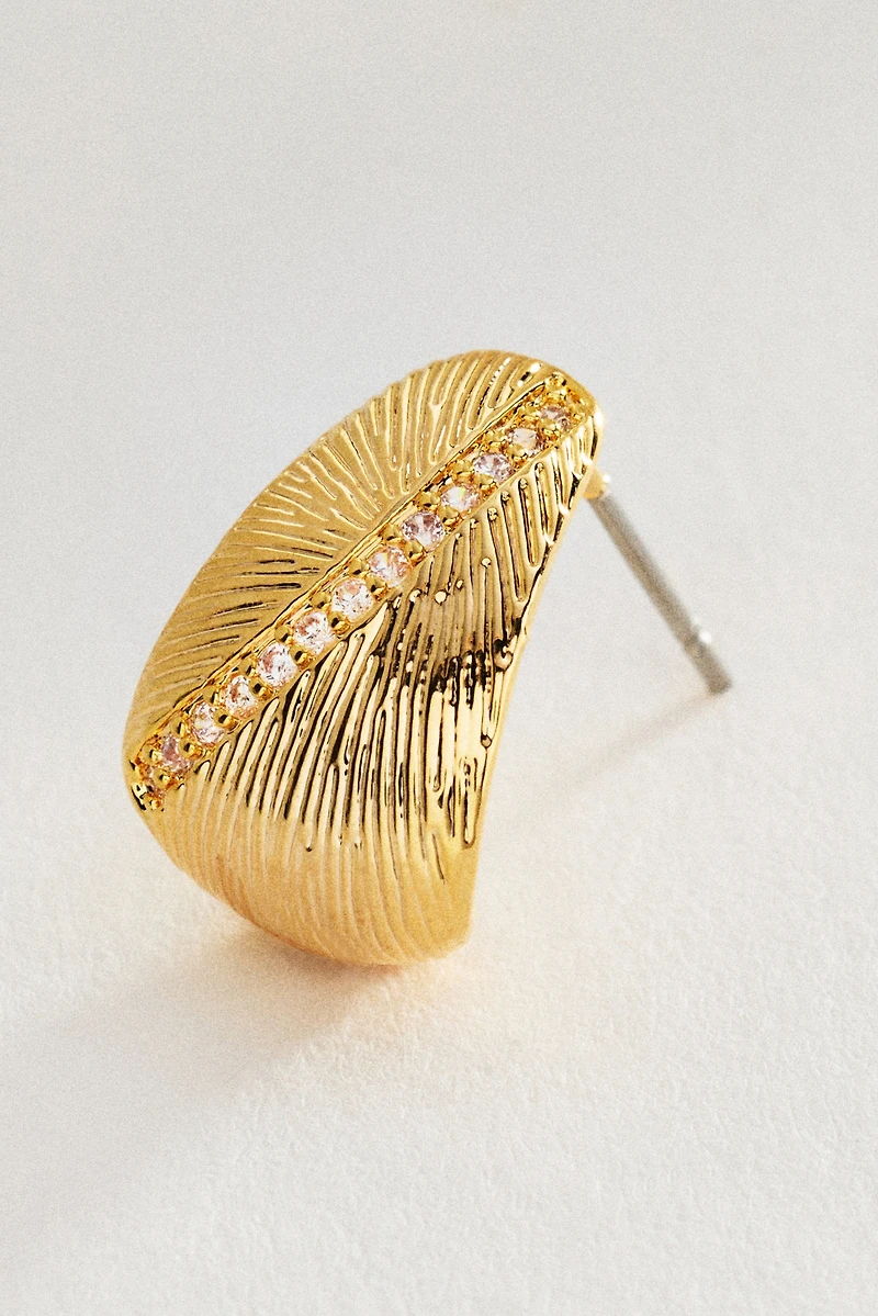 By Anthropologie textured Crystal Hoop Earrings