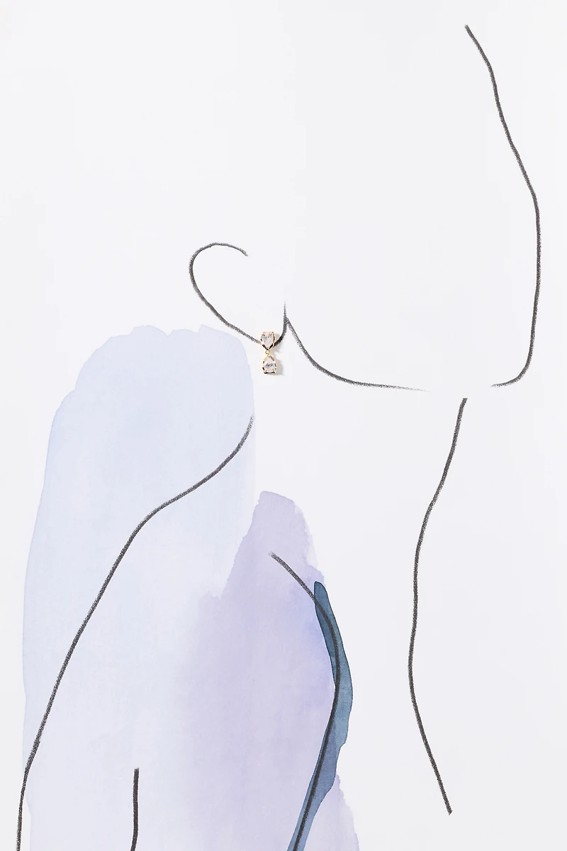 Pear-Cut Crystal Drop Earrings