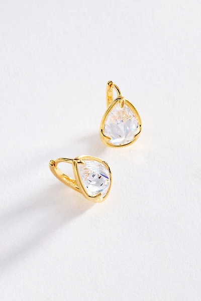 Pear-Cut Honey Crystal Hoop Earrings