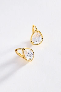 Pear-Cut Honey Crystal Hoop Earrings