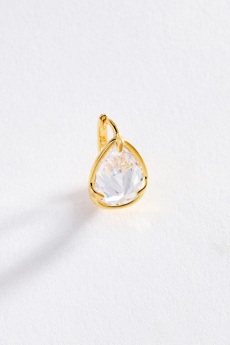 Pear-Cut Honey Crystal Hoop Earrings