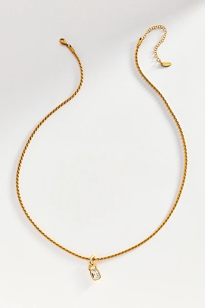 Bezel Crystal Pendant Necklace