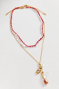 Threaded Layered Necklaces, Set of 2