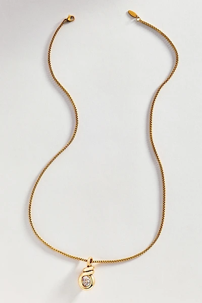 Organic Bezel Crystal Pendant Necklace