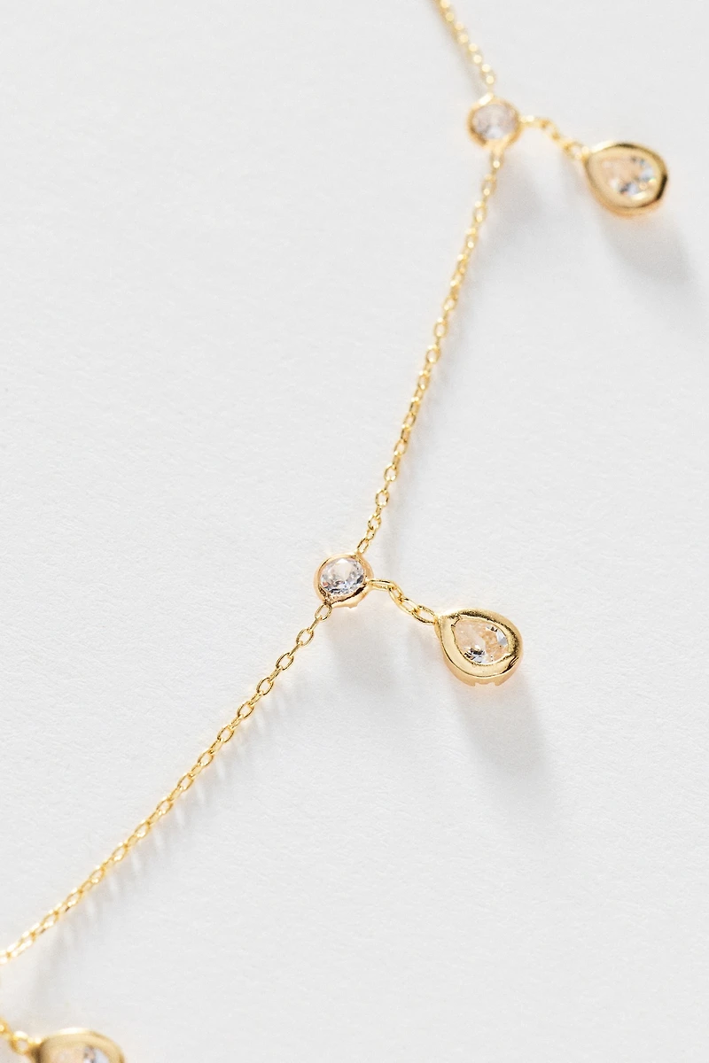 Delicate Bezel Drop Necklace