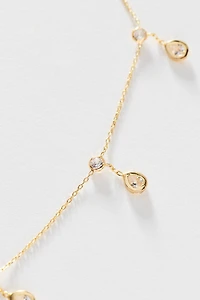 Delicate Bezel Drop Necklace