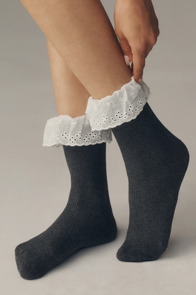 Casa Clara Tabitha Pointelle Ruffle Socks