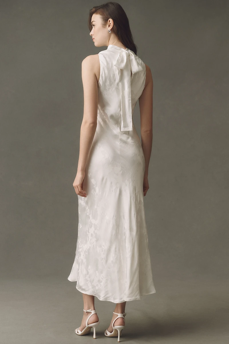 BHLDN Mock-Neck Jacquard Maxi Dress