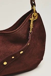 By Anthropologie Faux Suede Circular Shoulder Bag
