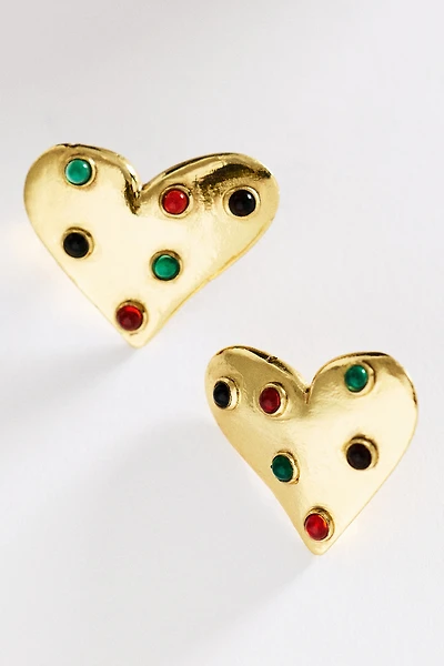 ALÉMAIS Atomic Heart Mini Stone Stud Earrings