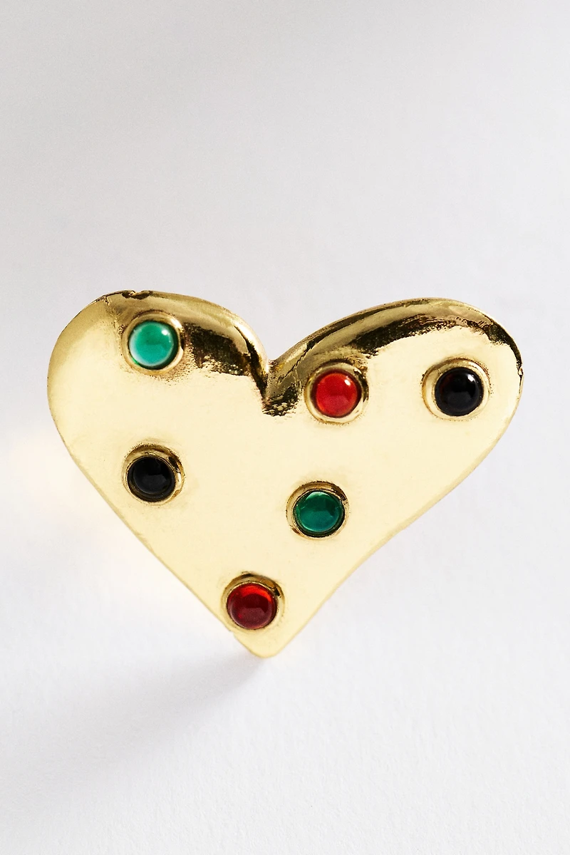 ALÉMAIS Atomic Heart Mini Stone Stud Earrings