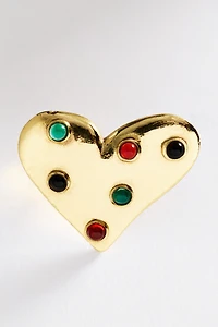 ALÉMAIS Atomic Heart Mini Stone Stud Earrings